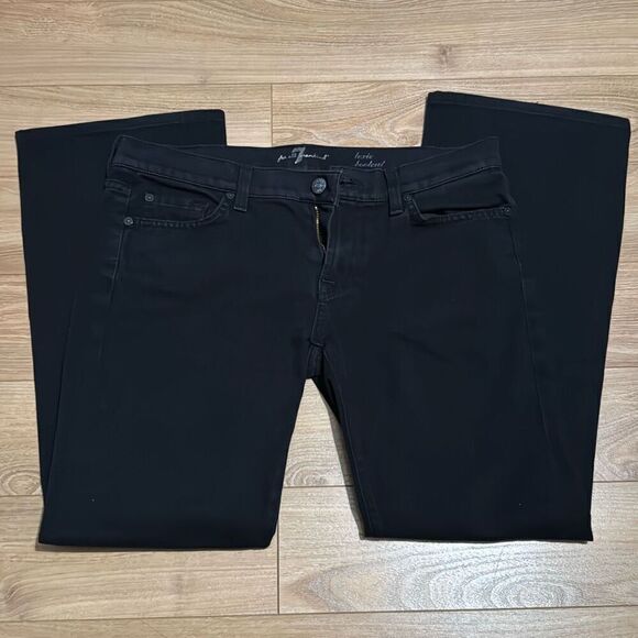 7 For All Mankind LEXIE A POCKET Boot Cut Jeans Petites 30 black jeans - Picture 1 of 6
